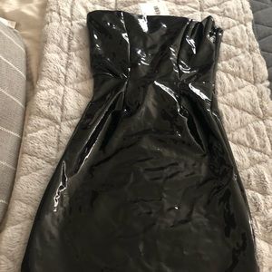 Black vinyl dress